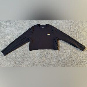Vans Off The Wall Long Sleeve Cropped Shirt Size XL Cotton Black